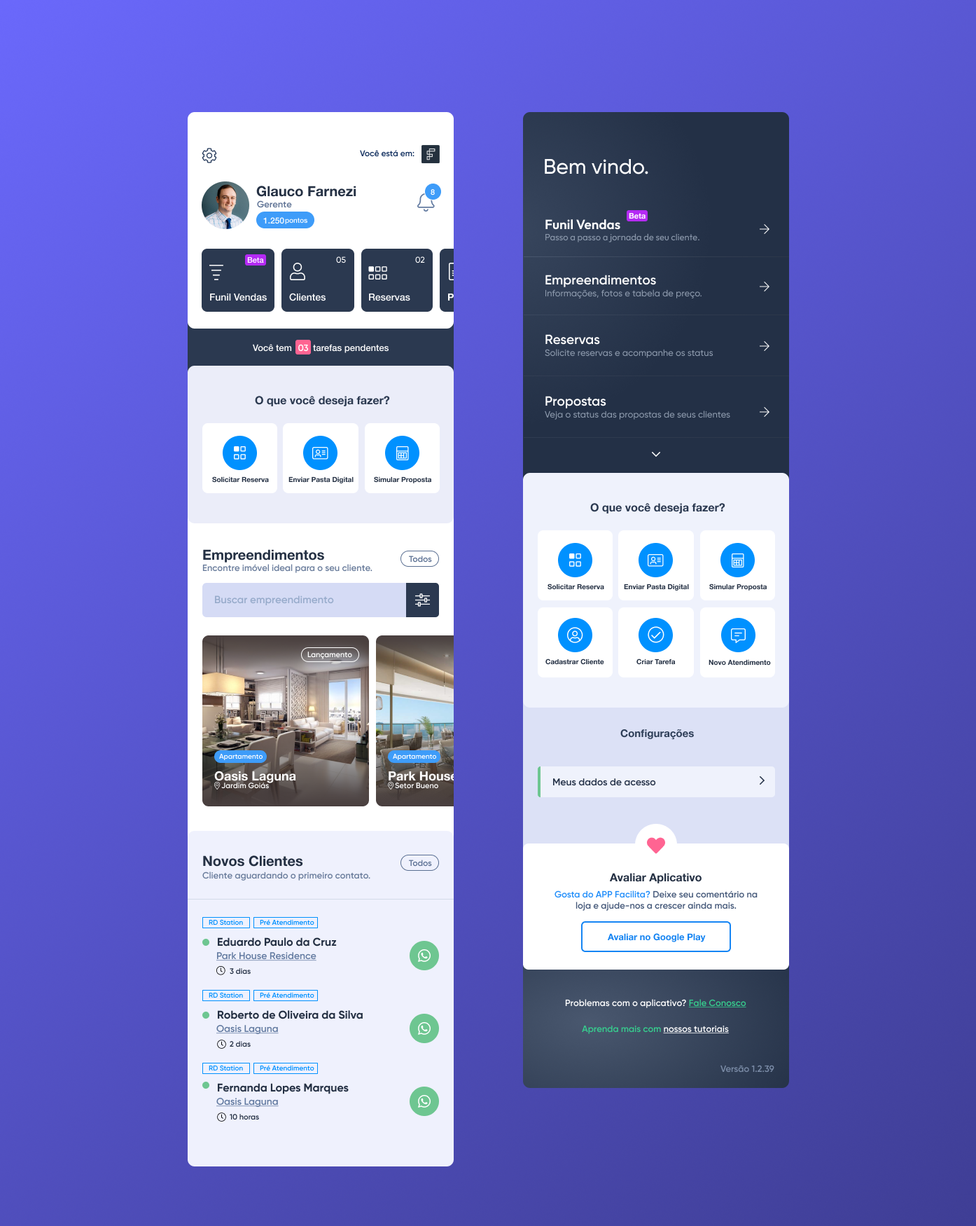 App Facilita Sales Engine overview